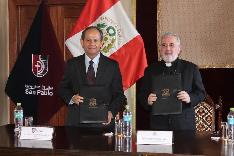 UCSP y Cáritas firmaron convenio de cooperación para proyectos