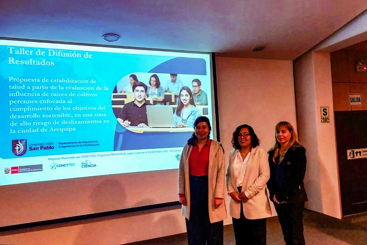 Investigadores de la San Pablo demostraron que dos especies de hierbas ayudan a estabilizar taludes en Arequipa