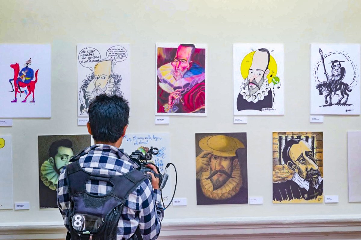 La San Pablo y el X CILE unen arte y lengua con las muestras “100 caras de Cervantes” y por los 200 años de El Peruano